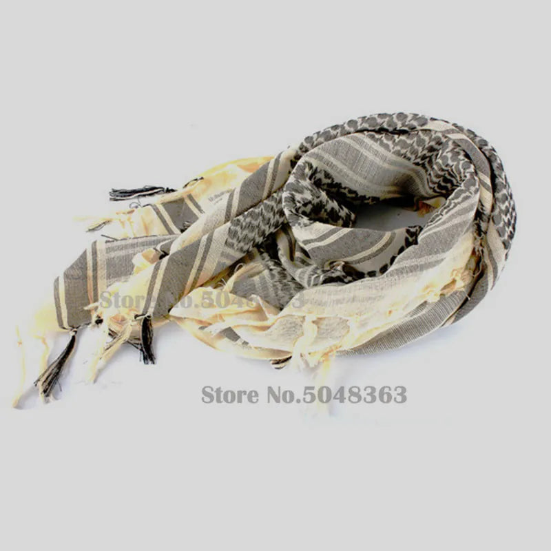 Tactical Arab Shemag Cotton Scarves Outdoor Unisex Army Military Hunting Paintball Head Scarf Face Mesh Desert Bandanas Scarf