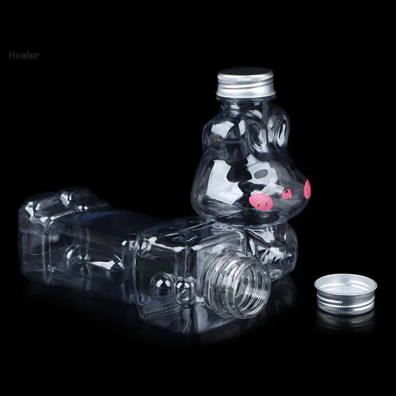 1Pc 350/500ML Homemade Juice Bottles Transparent Pet Juicing Beverage PET Bottle Cold Drink Bottle With Sealed Cap