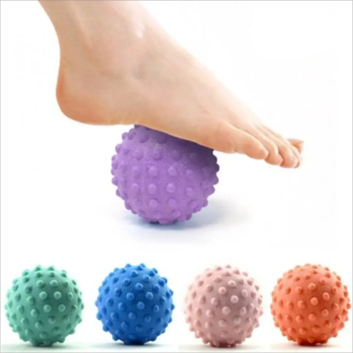 "Durable TPE Spiky Massage Ball Trigger Point Sport Fitness Hand Foot Pain Relief Plantar Fasciitis Reliever Hedgehog 4.5cm Ball