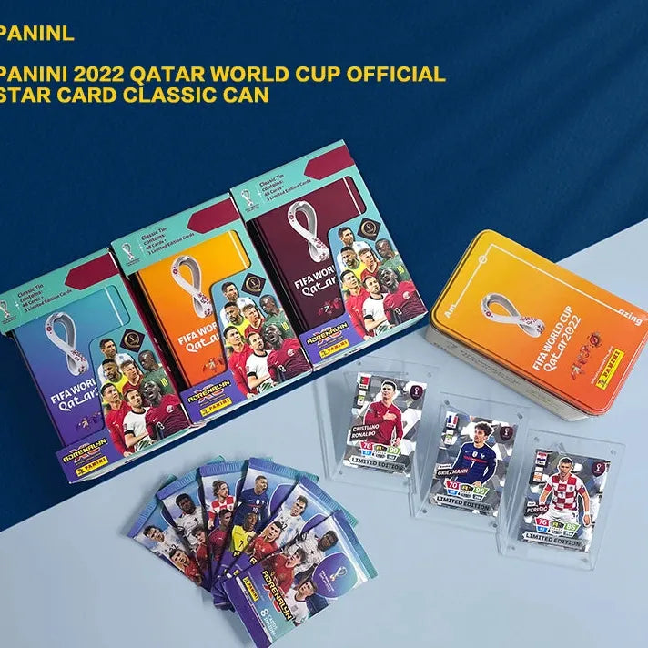 2022 Panini Football Star Card Box Qatar World Cup Soccer Star Collection Messi Ronaldo Footballer Limited Fan Cards Box Set