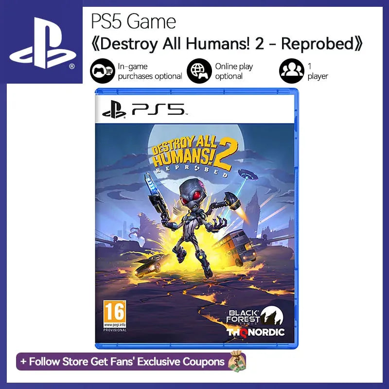 Sony PlayStation 5 Game PS5 Destroy All Humans! 2 - Reprobed Genre Action PS5 Destroy All Humans! 2 Reprobed 1 to 2 Players