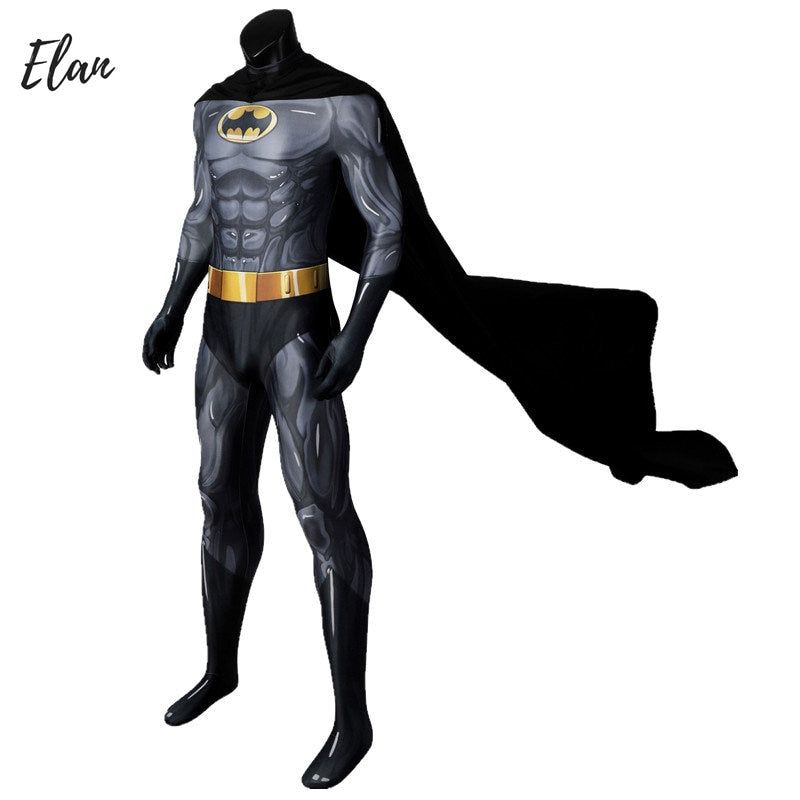 New Bat Cosplay Costume The Animated Series Season 1 Bat Costume 3D Digital Printing Spandex Zentai Suit Outfit with Bat Mask