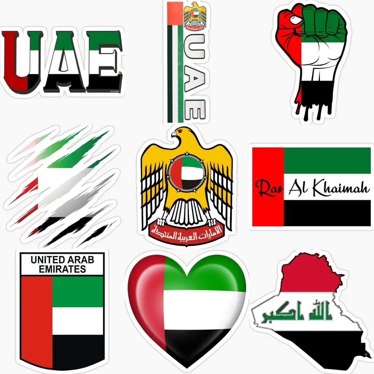 United Arab Emirates UAE Flag Emblem Sticker Laptop Motorcycle Bumper Wall Car Truck Bicycle Window Decal Assecories