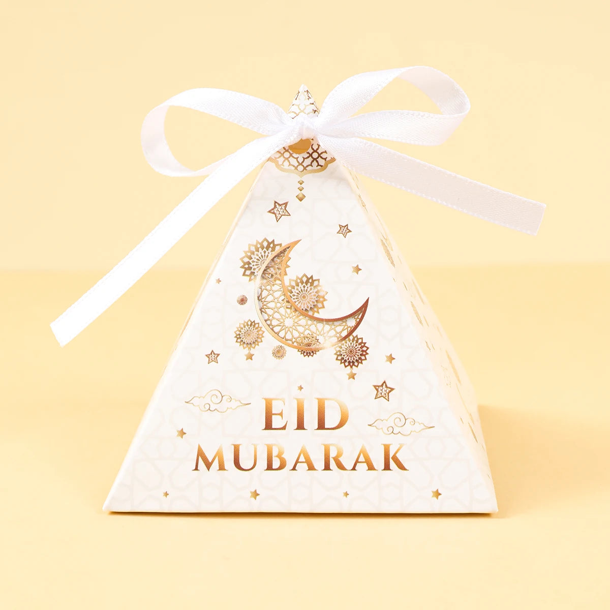 EID Mubarak Decor Triangle Candy Boxes Ramadan Decor 2025 Gift Box Ramadan Kareem Islamic Muslim Party Eid Al Adha Gifts