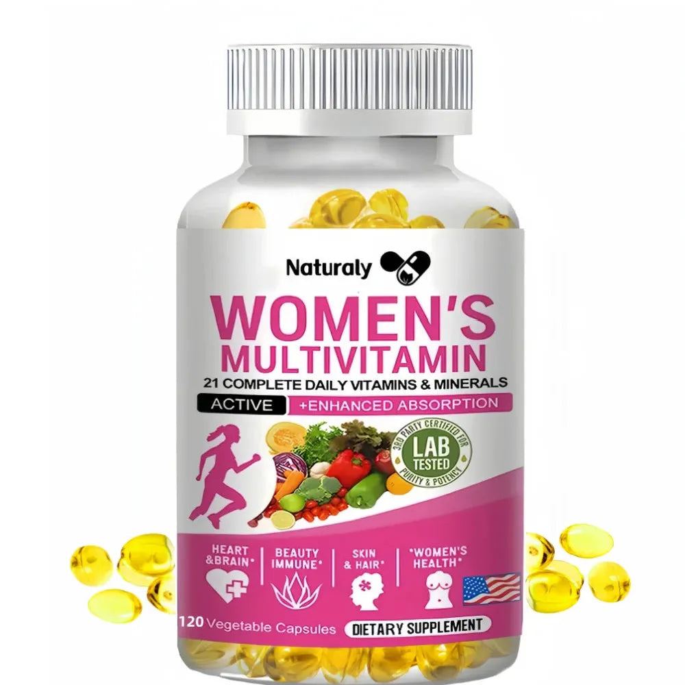 Multivitamin capsules contain a perfect blend of iron, biotin, calcium and zinc to support immune function and energy.