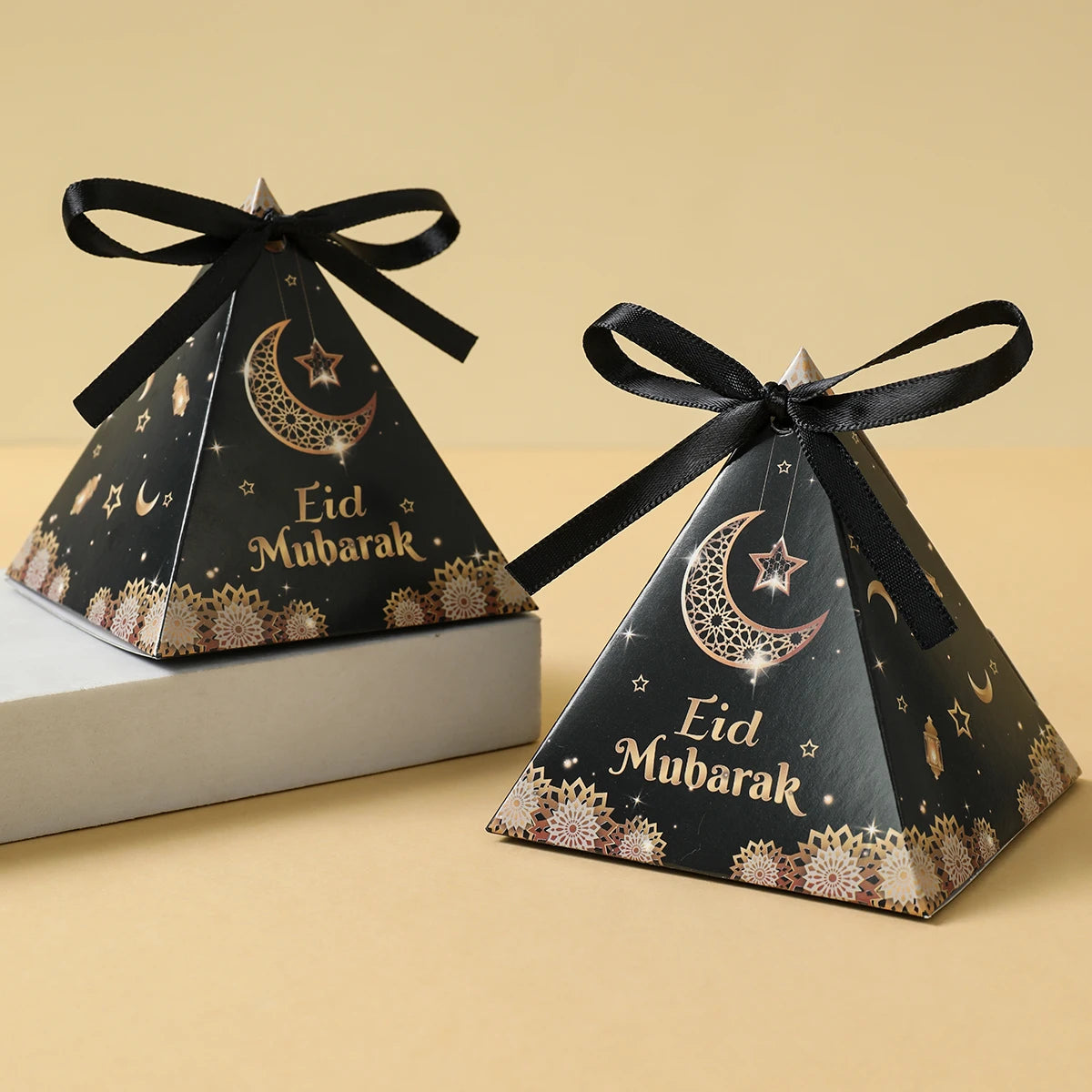 EID Mubarak Decor Triangle Candy Boxes Ramadan Decor 2025 Gift Box Ramadan Kareem Islamic Muslim Party Eid Al Adha Gifts