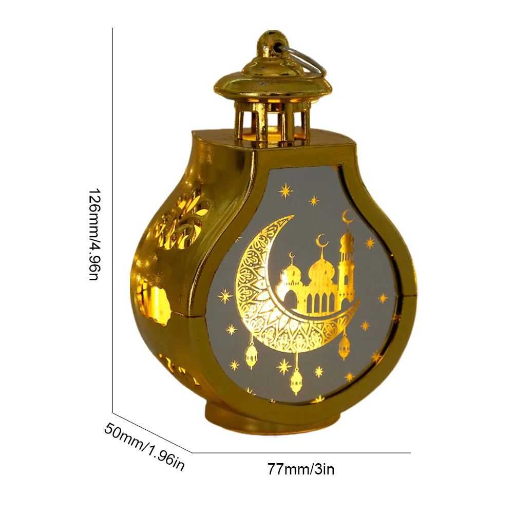 Ramadan Decorative Lantern Battery Powered Islamic Night Light Ramadan Kareem Lantern Islamic Muslim Party Decoration