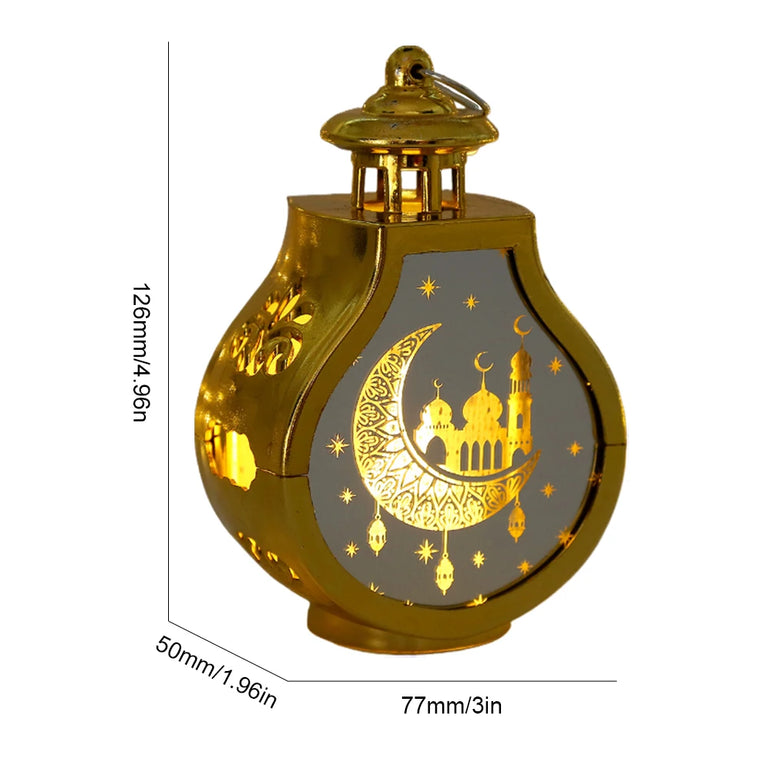 Ramadan Decorative Lantern Battery Powered Islamic Night Light Ramadan Kareem Lantern Islamic Muslim Party Decoration