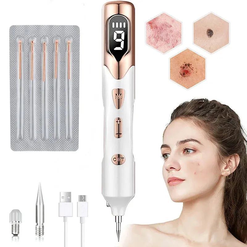 LCD Laser Plasma Pen Skin Tag Remover Kit Freckle Black Dot Papilloma Warts Mole Pimples Tattoo Remaval  Beauty Care Tool Device