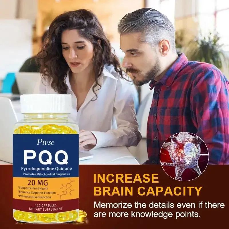 PQQ Supplement 20 mg - Pyrroloquinoline Quinone - Promotes Mitochondrial Biogenesis -Supports Heart & Brain Health -120 Capsules