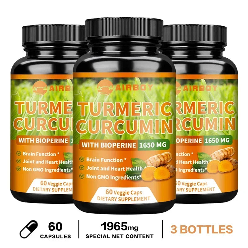 Turmeric Curcumin with Bioperine - Supports Arthritis Health, Antioxidants, Brain Cognition and Digestive Health