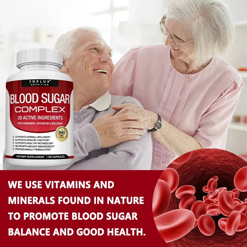 Blood Sugar Complex - 20 Active Ingredients To Support Healthy Blood Sugar Balance, Improve Metabolism and Immune Function