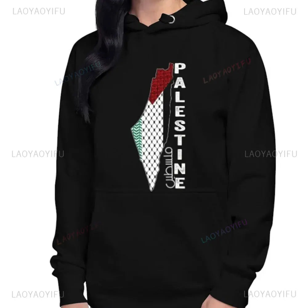 Palestine Hoodie Unisex Autumn Winter Vintage Casual Pullover Sweatshirts Palestine Hoodied Retro New in Hoodies & Sweatshirts