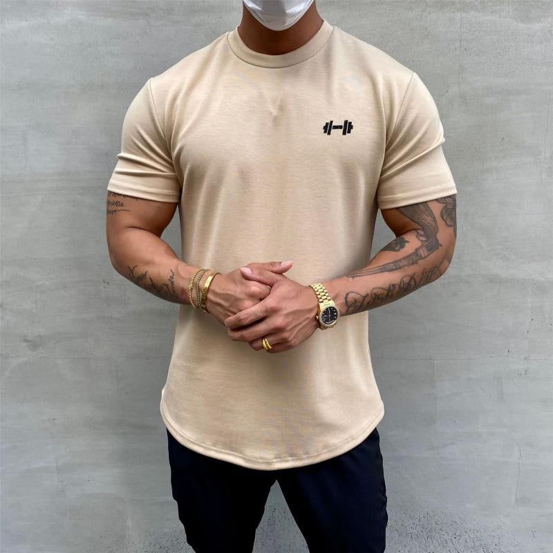 T Shirt Gym Muscle Fitness for Men Outdoor Hip Hop Streetwear Loose Half Sleeve Male Summer Bodybuilding Tee Tops - Jointcorp