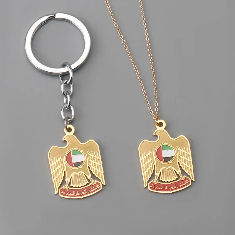 emirates keychain The United Arab Emirates UAE Map Eagle Keychain Pendant Women Bag Charm Accessaries