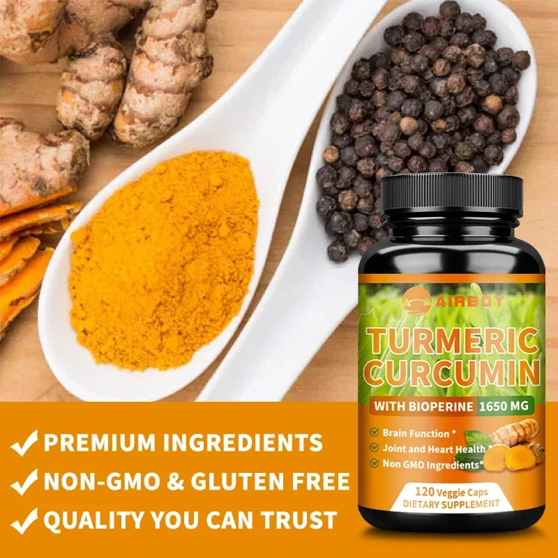 Turmeric Curcumin with Bioperine - Supports Arthritis Health, Antioxidants, Brain Cognition and Digestive Health