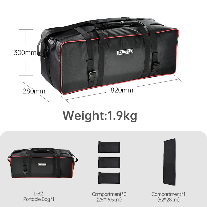 JINBEI L-82 Portable Bag Kits Studio Flash Outdoor Strob Lighting LED Video Light Compact Carry Bag for HD-400pro DMII Spark