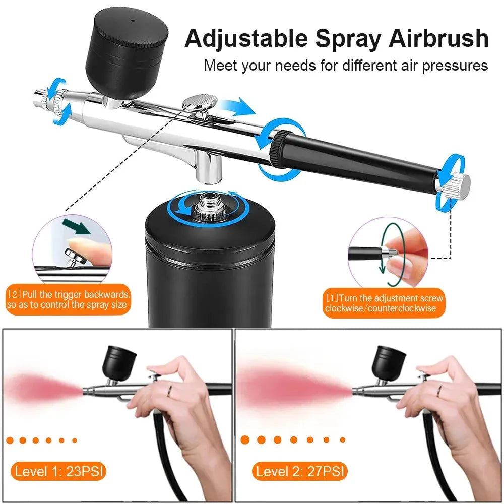 Airbrush Nail with Compressor Portable Air Brush with Compressor For Nails Art Cake Painting Craft Airbrush Nail Art Compressor