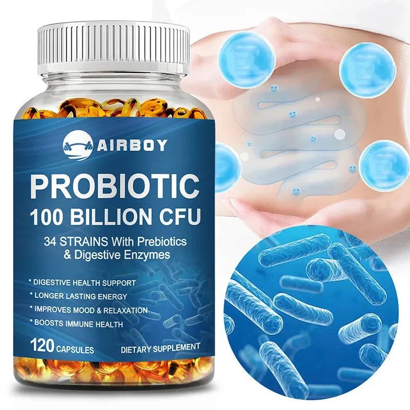 Probiotics 100 Billion CFU - Good for Gut Health, Relieves Bloating, Improves Mood and Relaxation