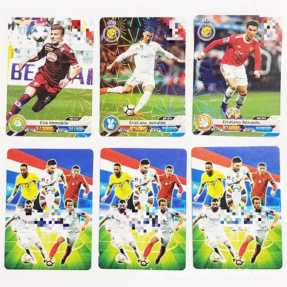 288pcs Football Card Stars World C Ronaldo, Mar Messi, Stars Flash Card Collection 3D Football Card Album