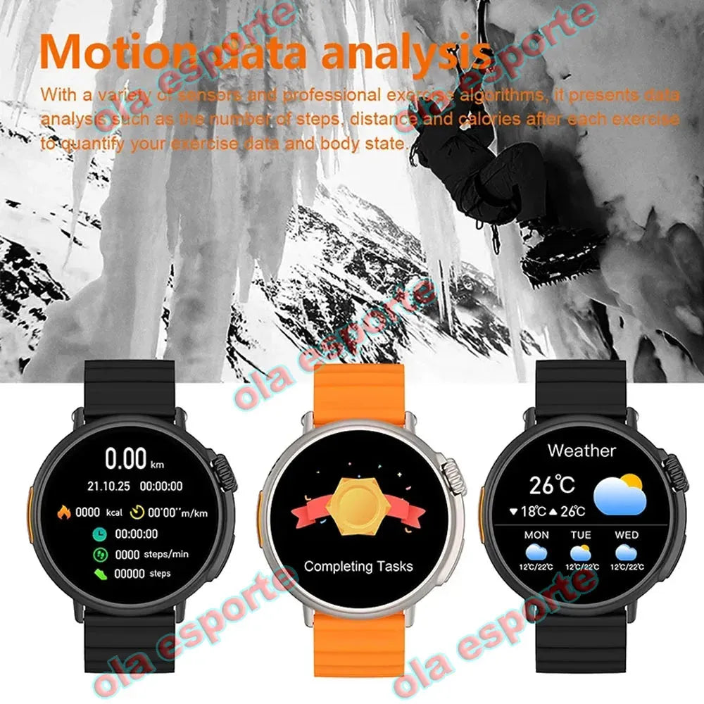 Round Smart Watch Ultra 9 Bluetooth Phone Call SmartWatch Wireless Charger Infinite Screen Sport Smart Bracelet PK Z78ultra Kd56