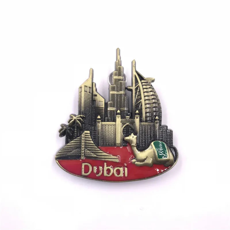 Dubai UAE Belgium Vienna Metal 3D Magnetic Fridge Stickers