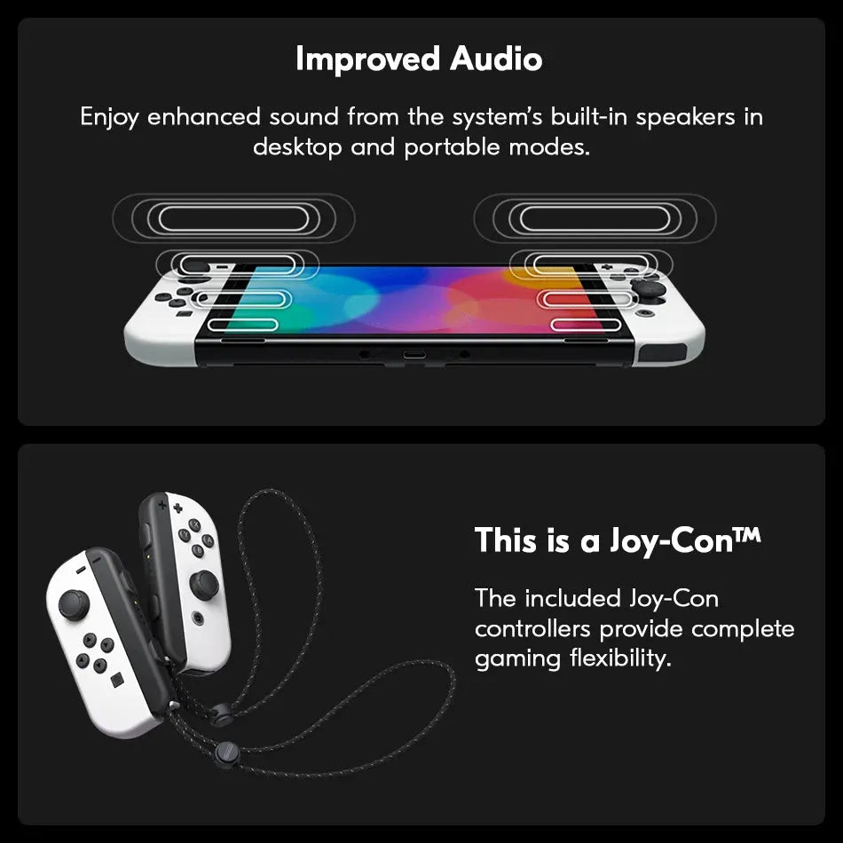 Original Nintendo Switch OLED Model  64GB  White / Neon 7'' OLED Screen 3 Play Modes Joy-Con Controllers Portable Game Console