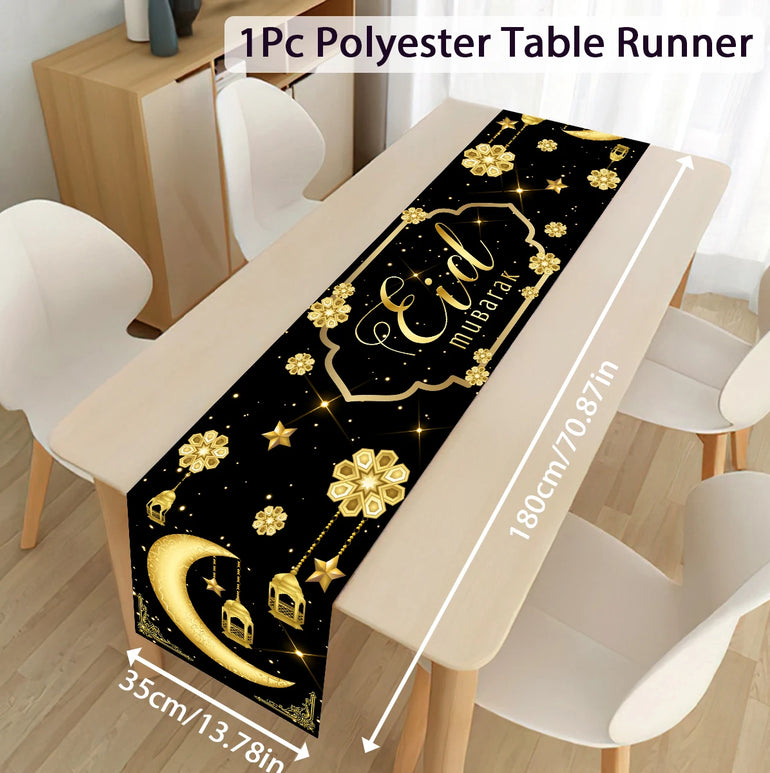 Ramadan Decoration Table Runner EID Mubarak Decor 2025 For Home Tablecloth Ramadan Kareem Islamic Muslim Party Eid Al-Fitr Gifts