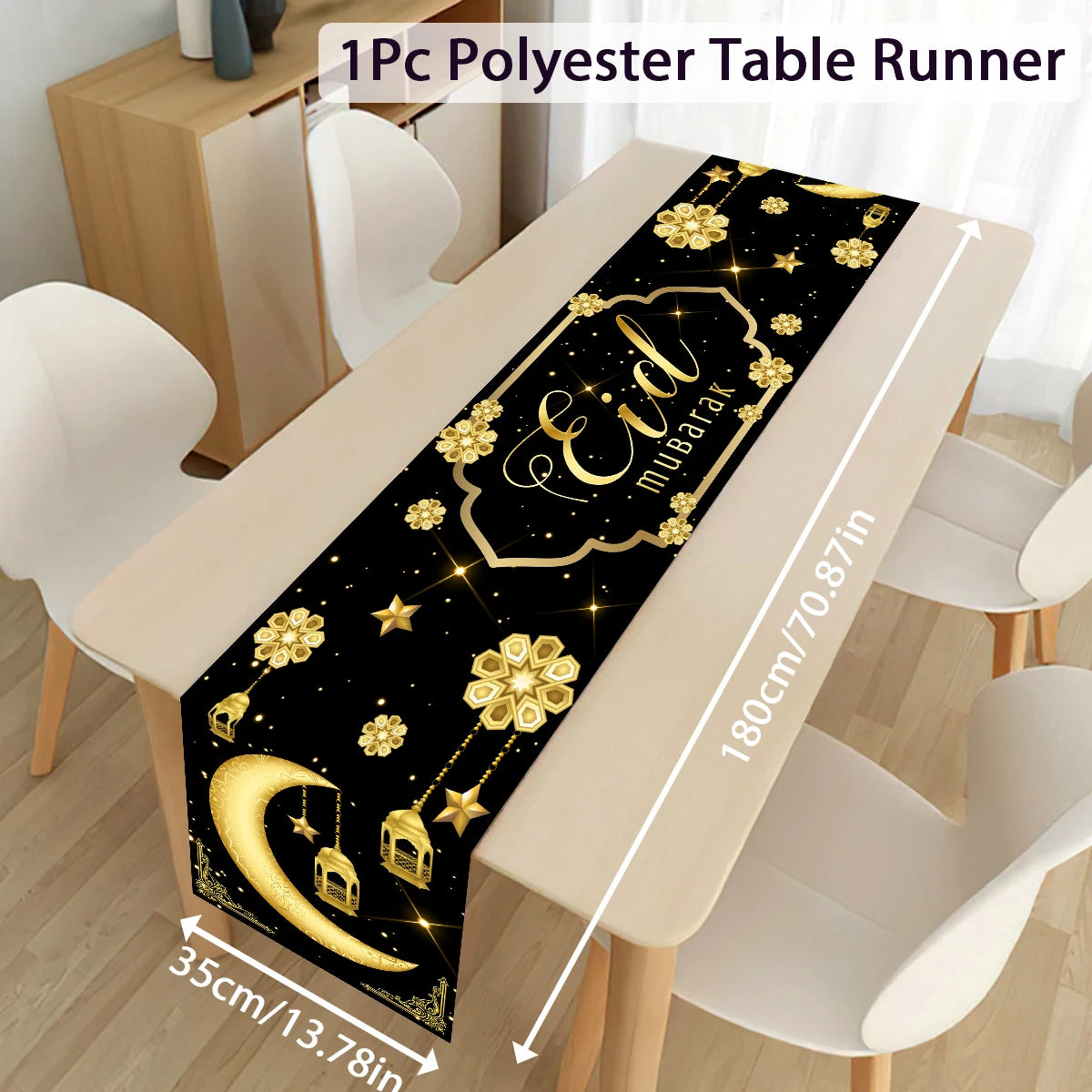 Ramadan Decoration Table Runner EID Mubarak Decor 2024 For Home Tablecloth Ramadan Kareem Islamic Muslim Party Eid Al-Fitr Gifts