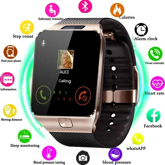 SIM Card DZ09 Mobile Smartwatch Sleep Monitor Phone Watch Fitness Tracker Remote Control Music Camera Watch