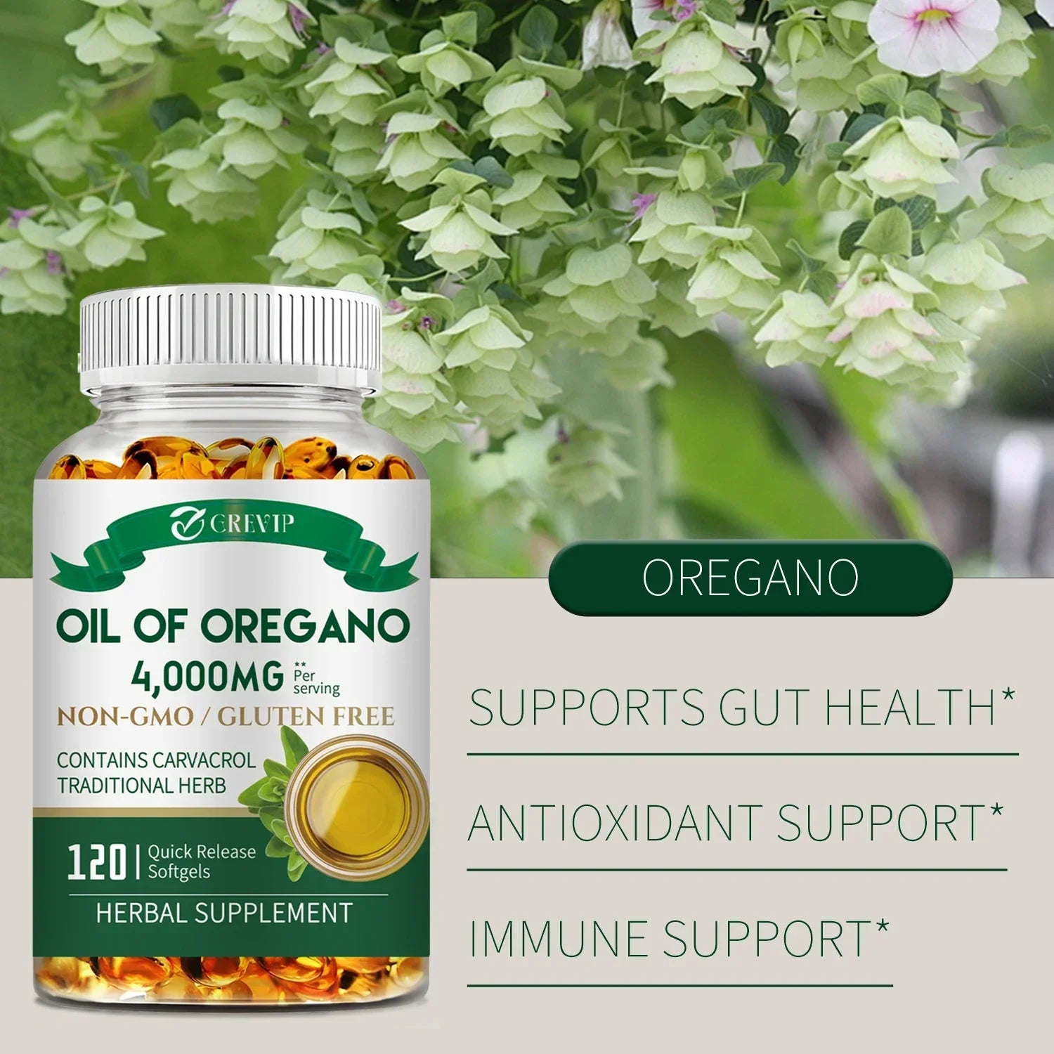 Oil of Oregano - for Immune & Kidney Health, Anti inflammatory, Relieves Bloating