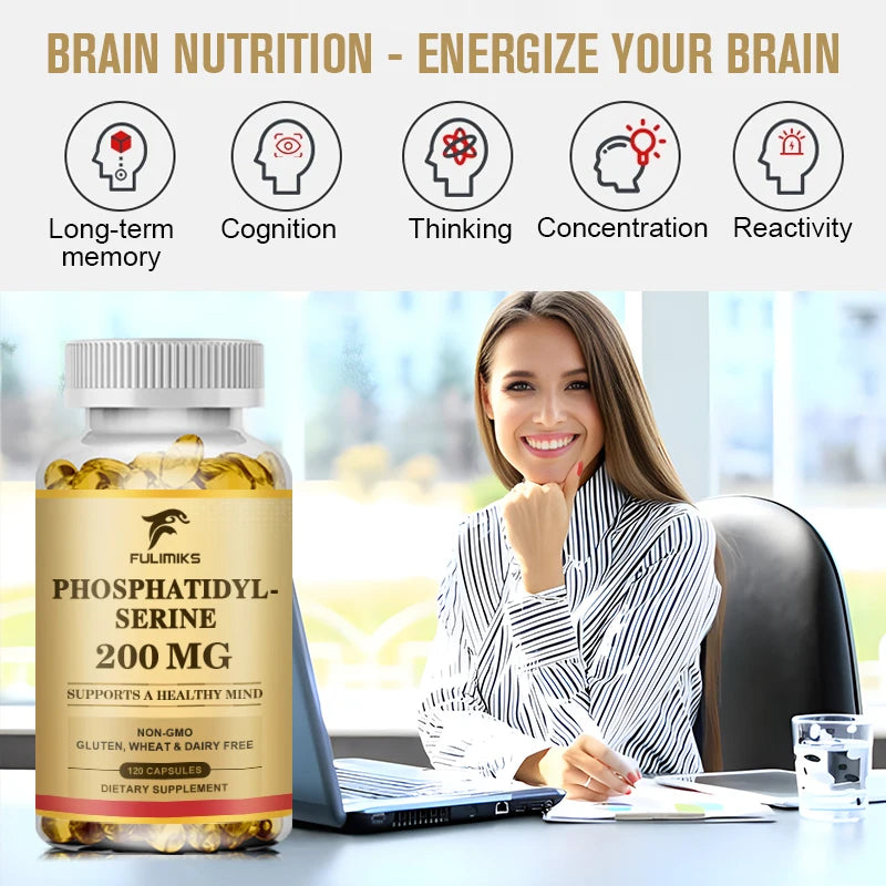 PhosphatidylSerine Capsules Premium Brain Health Supplement Supports a Healthy Mind & Cognitive Function