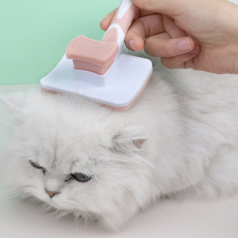 Cat Comb One-click Cat Brush Automatic Pet Hair Remover Pet Grooming Open Knot Comb for Cats Grooming Handle Brush Pet Supplies - Jointcorp