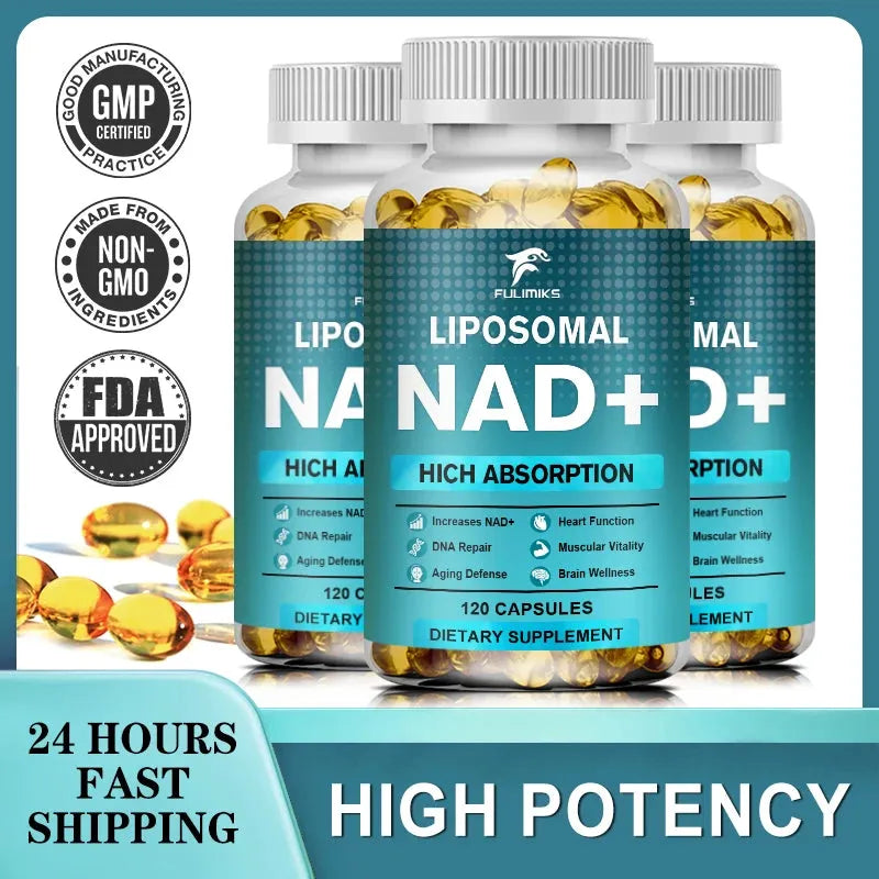 Liposomal NAD+ Supplement 1000 mg, Highest NAD Pontecy, Max Absorption | Energy & DNA Repair, Aging Defense, Brain Function