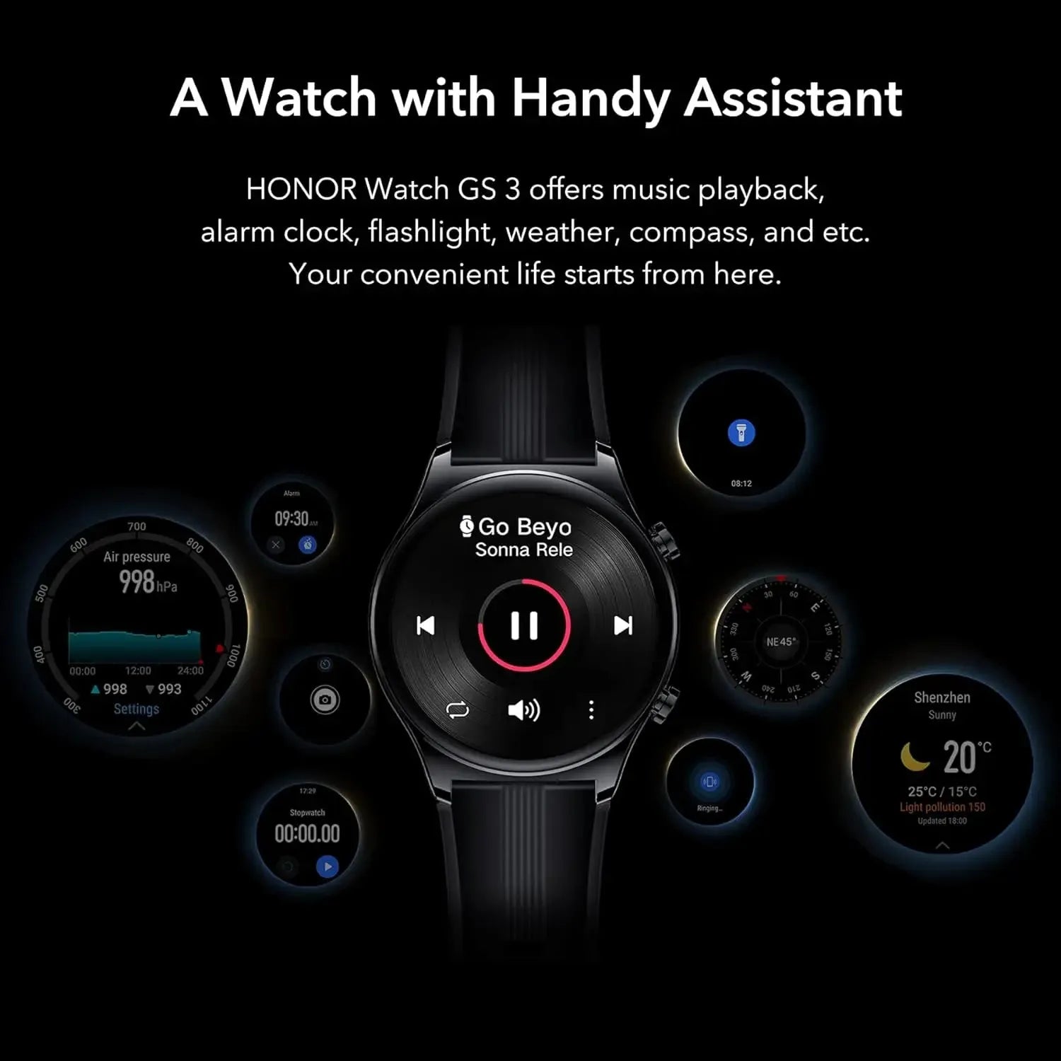 Global Version HONOR Watch GS 3 GS3 3D-Curved Glass SmartWatch