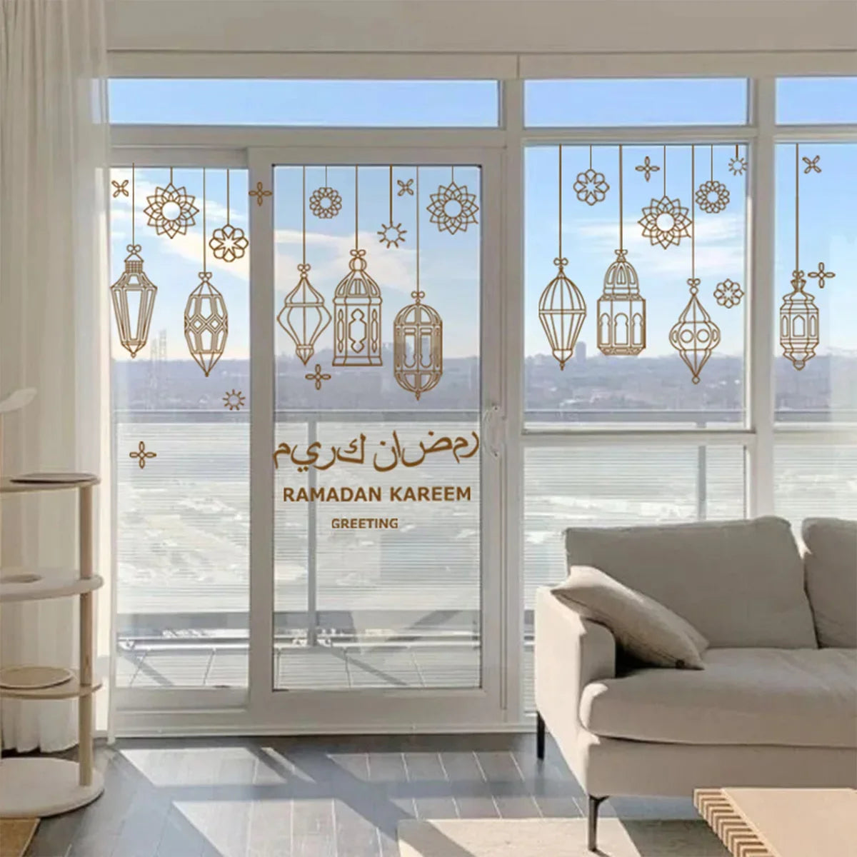 Eid Mubarak Wall Window Stickers Ramadan Decorations for Home 2025 Ramadan Kareem Islamic Muslim Party Decor Eid Mubarak Gifts