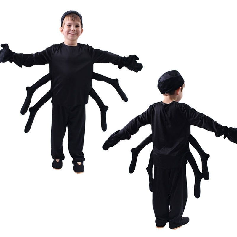 Children Animal Costume The Spider Modelling Cosplay Clothes Dress Up Kids Festival Stage Costumes Black A spider with six legs