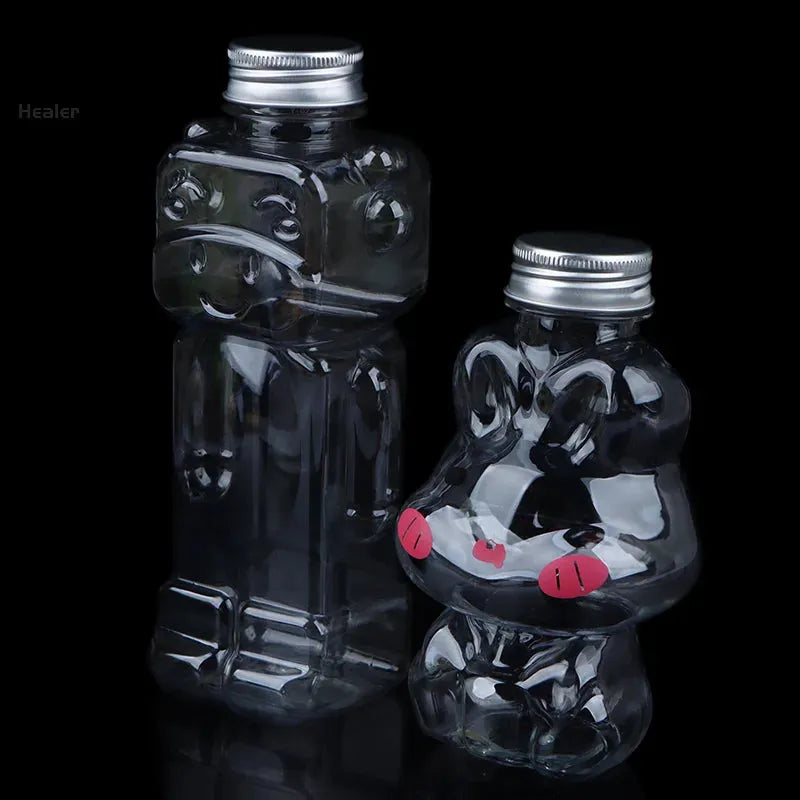 1Pc 350/500ML Homemade Juice Bottles Transparent Pet Juicing Beverage PET Bottle Cold Drink Bottle With Sealed Cap