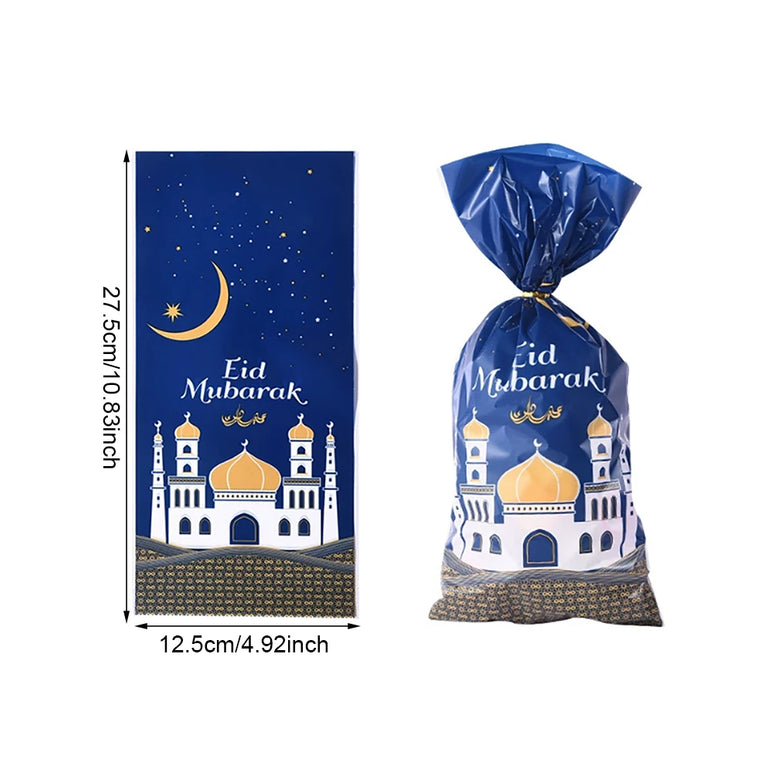 50/100pcs Ramadan Goodie Bags,Eid Mubarak Sweets Bags,Eid Gifts For Islamic Muslim,Eid Al-Fitr Candy Bags Ramadan Kareem Decor