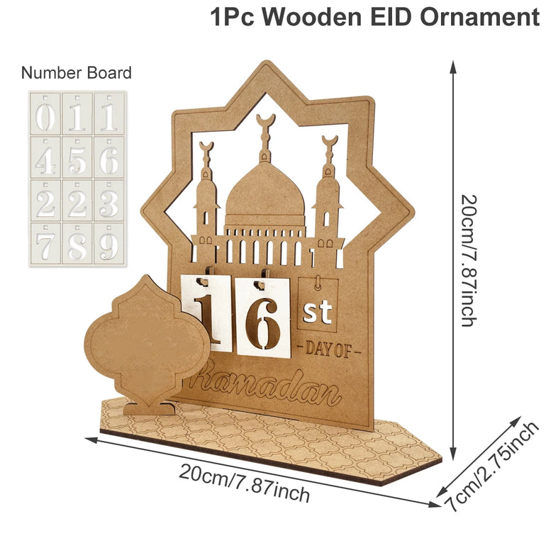 Ramadan Countdown Calendar Acrylic Eid Mubarak Ornament Kareem Ramadan Decoration 2025 For Home Islamic Muslim Party Decor Gifts