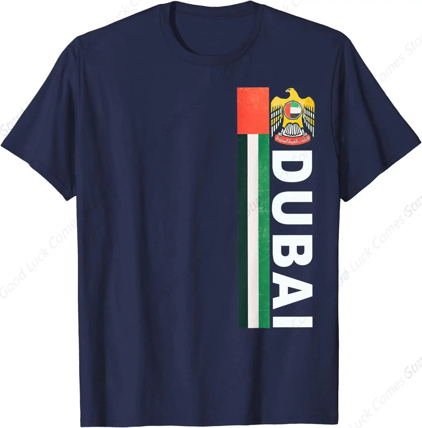 Dubai Sports-style Flag and UAE Emblem T-Shirt 100% Cotton O-Neck Summer Short Sleeve Casual Mens T-shirt Size S-6XL