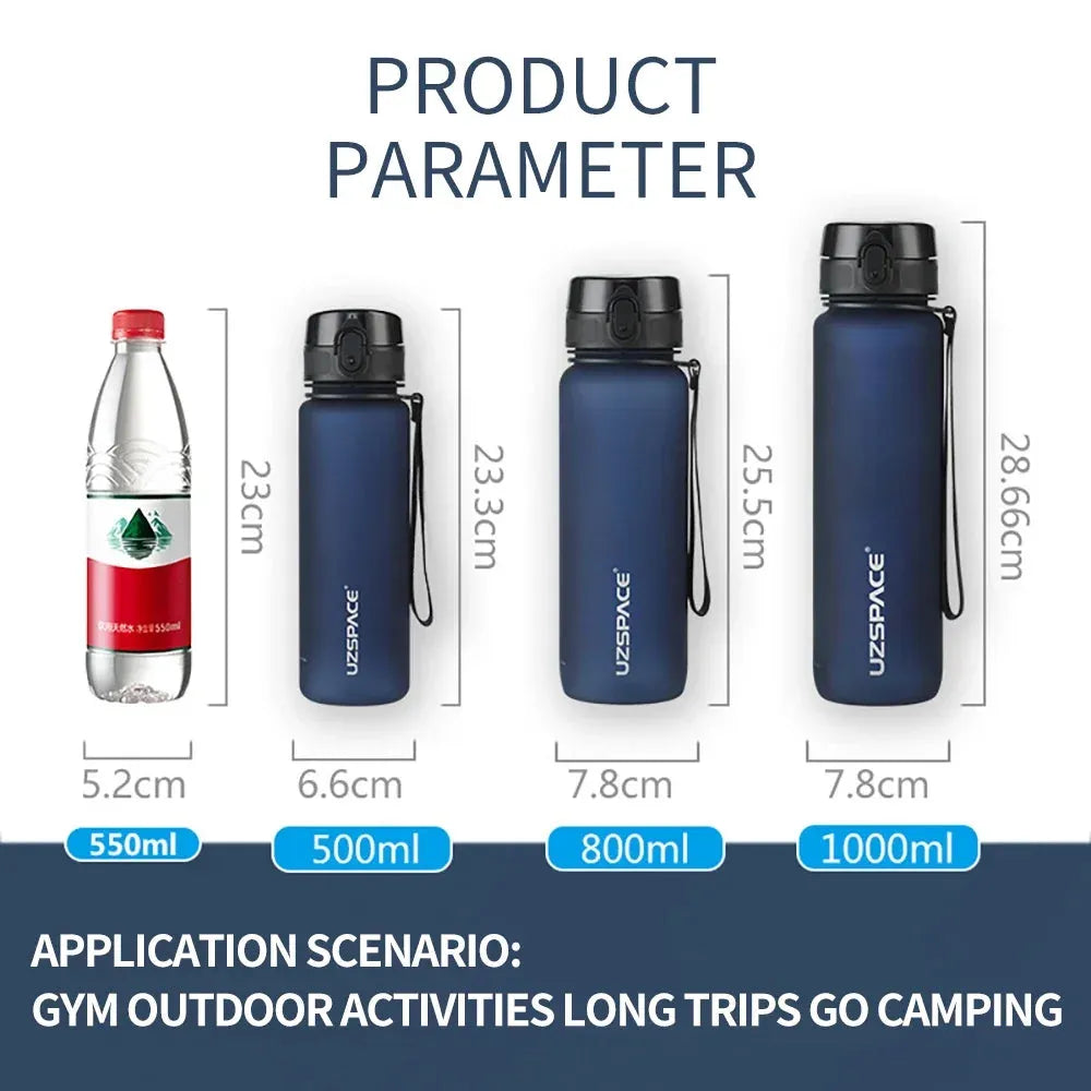 High Quality Water Bottle 500ML 1000ML BPA Free Leak Proof Portable For Adult Children Sports Gym Eco Friendly Drink Bottles