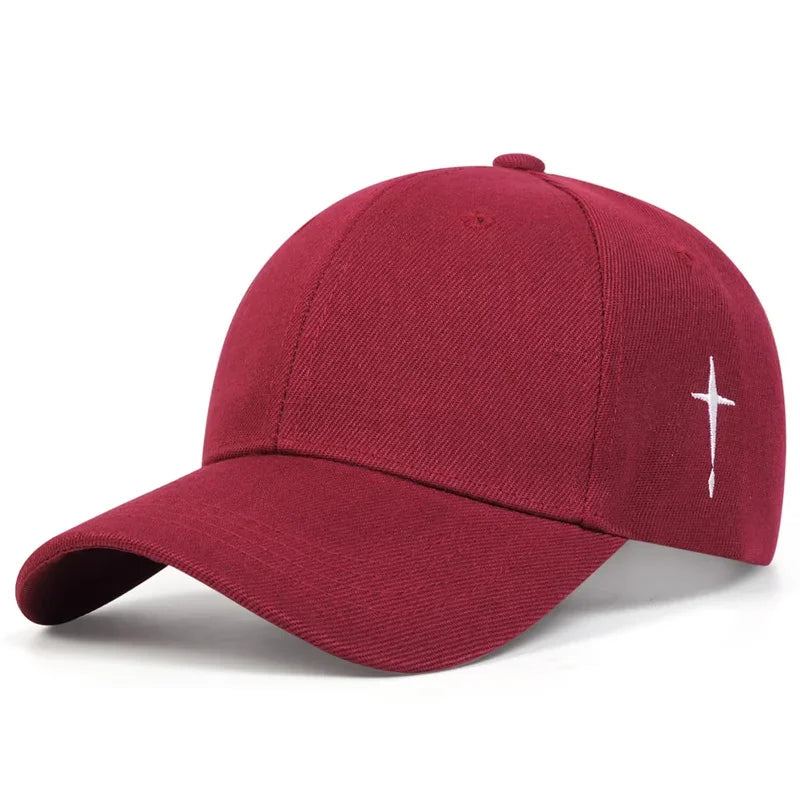 Unisex Simple Cross Embroidery Snapback Baseball Caps Spring and Autumn Outdoor Adjustable Casual Hats Sunscreen Hat