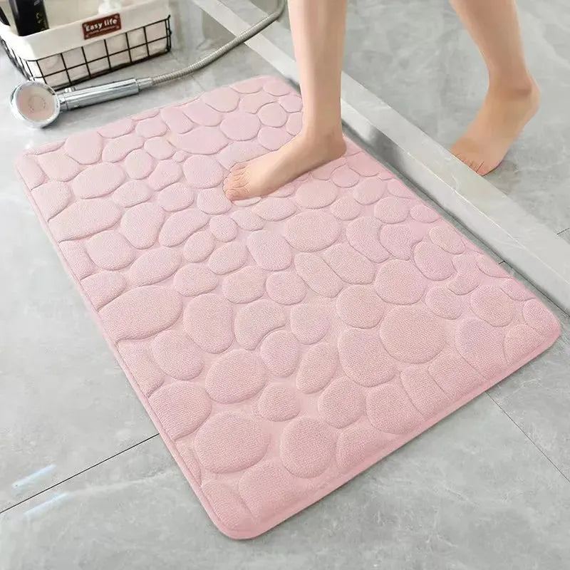 Mat Non Slip Carpets Cobblestone Embossed Bathroom Bath In Wash Basin Bathtub Side Floor Memory Foam Shower Room Doormat