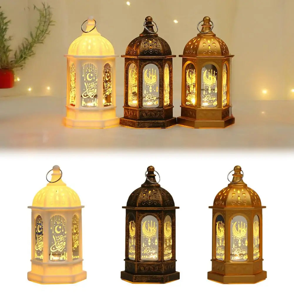 Muslim Ramadan Lantern Decor Ornament EID Mubarak LED Festival Night Light Eid Al Adha Gift Gurbang Ramadan Decoration For Home