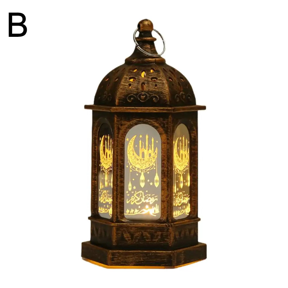 Muslim Ramadan Lantern Decor Ornament EID Mubarak LED Festival Night Light Eid Al Adha Gift Gurbang Ramadan Decoration For Home