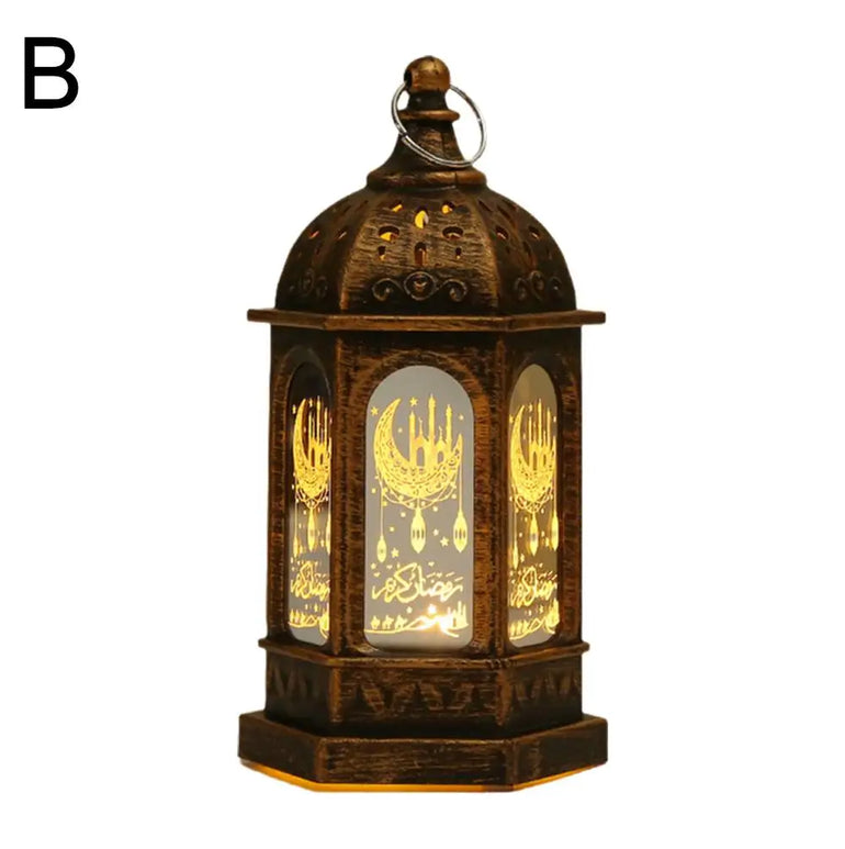 Muslim Ramadan Lantern Decor Ornament EID Mubarak LED Festival Night Light Eid Al Adha Gift Gurbang Ramadan Decoration For Home