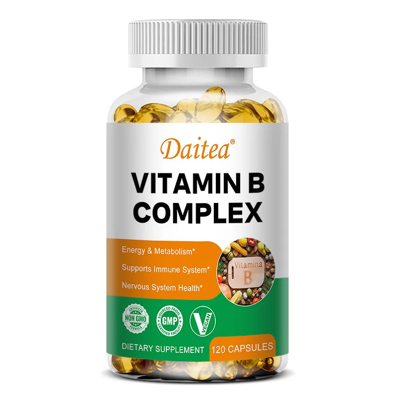 Vitamin B Complex, Dietary Supplement for Cellular Energy, Immune Health and Stress Management