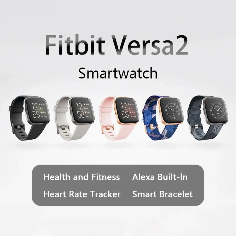 Fitbit Versa 2 Health and Fitness Smartwatch Heart Rate/Music/Alexa Built-In/Sleep Swim Tracking Sport Watch for IOS/Android