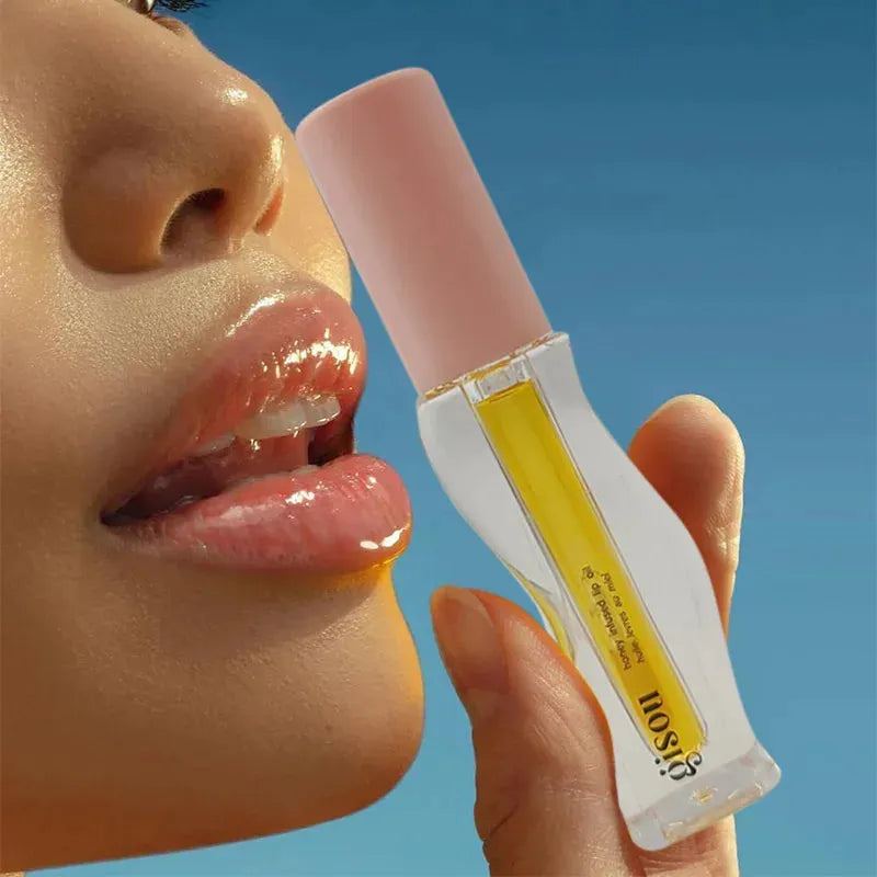 2.5 ml Honey Gold Honey Infused Lip Oil Non-sticky Long-Lasting Moisturizing Liquid Lipstick with a Naturally Healthy Shine